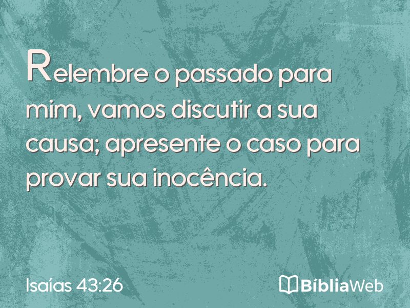 Isaías 43:26 em imagem para compartilhar