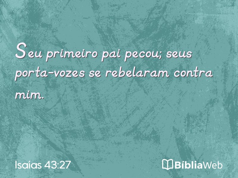 Isaías 43:27 em imagem para compartilhar