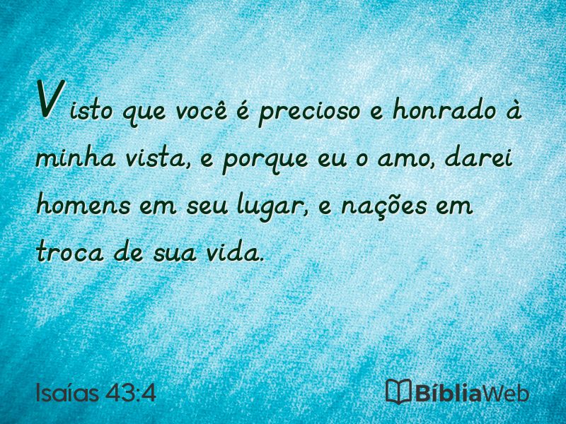 Isaías 43:4 em imagem para compartilhar