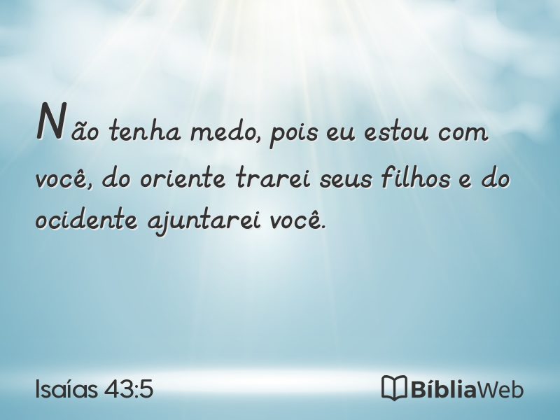 Isaías 43:5 em imagem para compartilhar