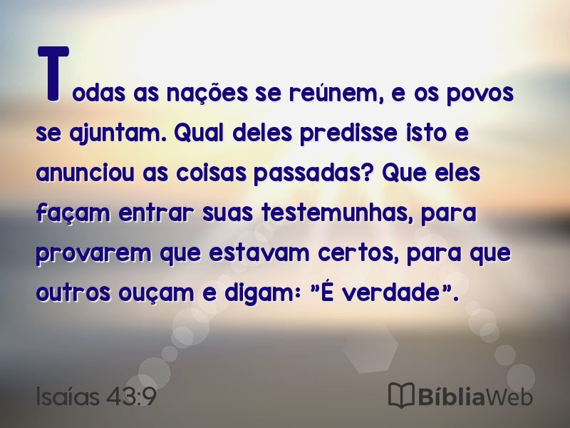 Isaías 43:9 em imagem para compartilhar