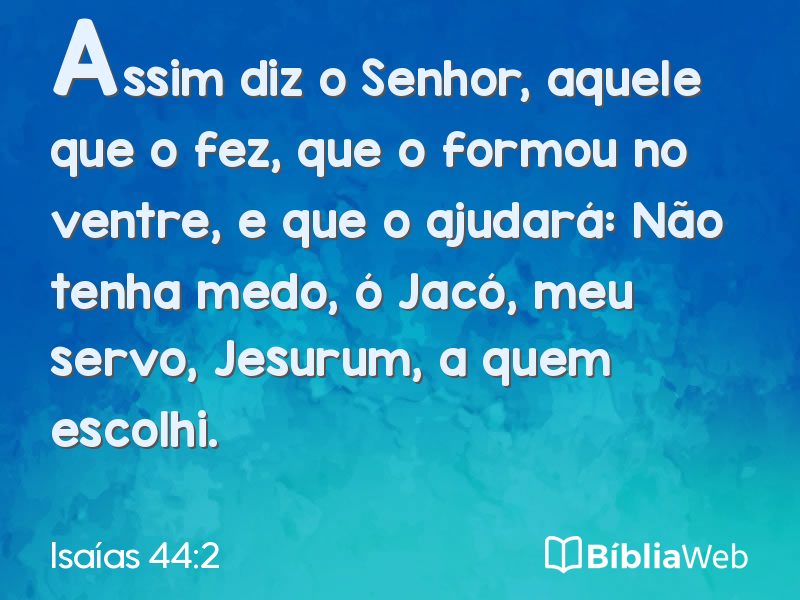 Isaías 44:2 em imagem para compartilhar