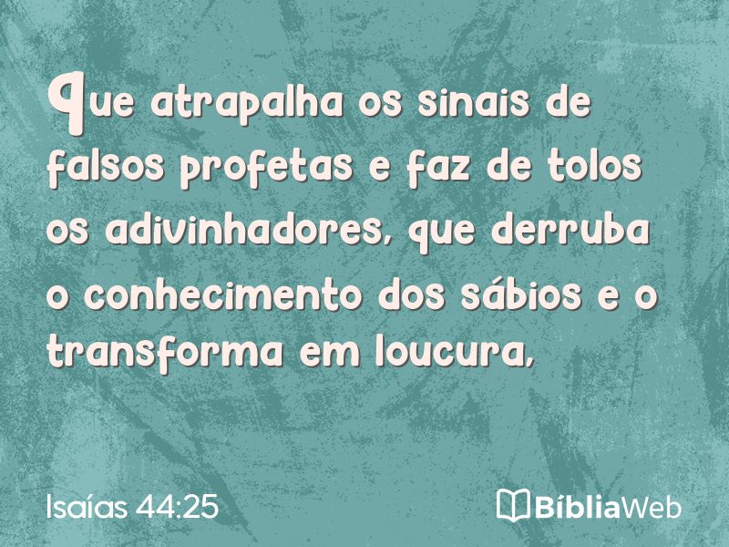 Isaías 44:25 em imagem para compartilhar