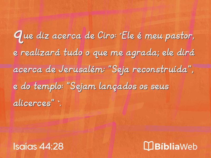 Isaías 44:28 em imagem para compartilhar