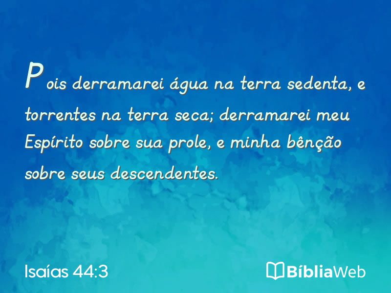 Isaías 44:3 em imagem para compartilhar