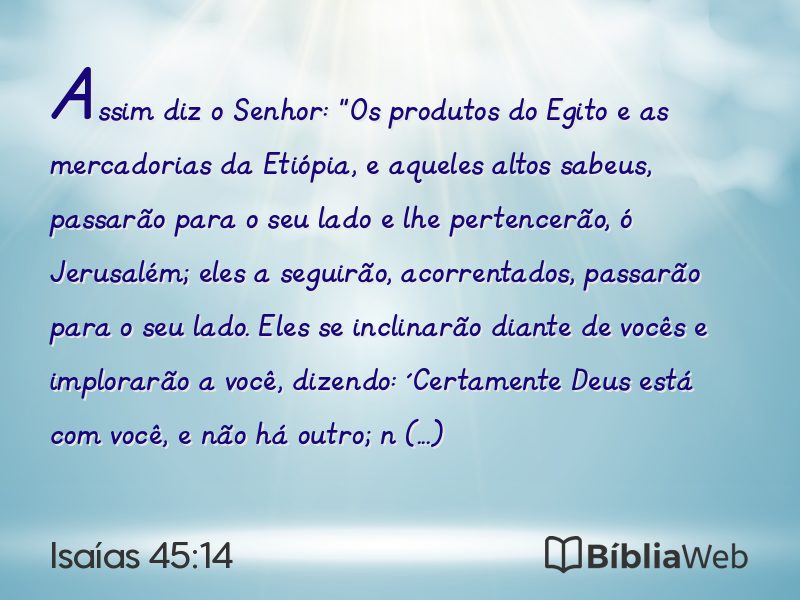 Isaías 45:14 em imagem para compartilhar