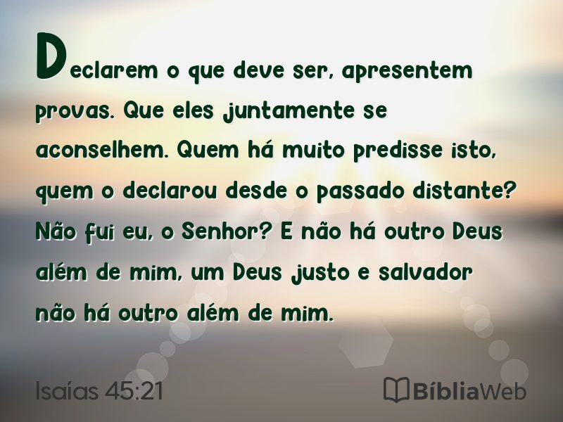 Isaías 45:21 em imagem para compartilhar