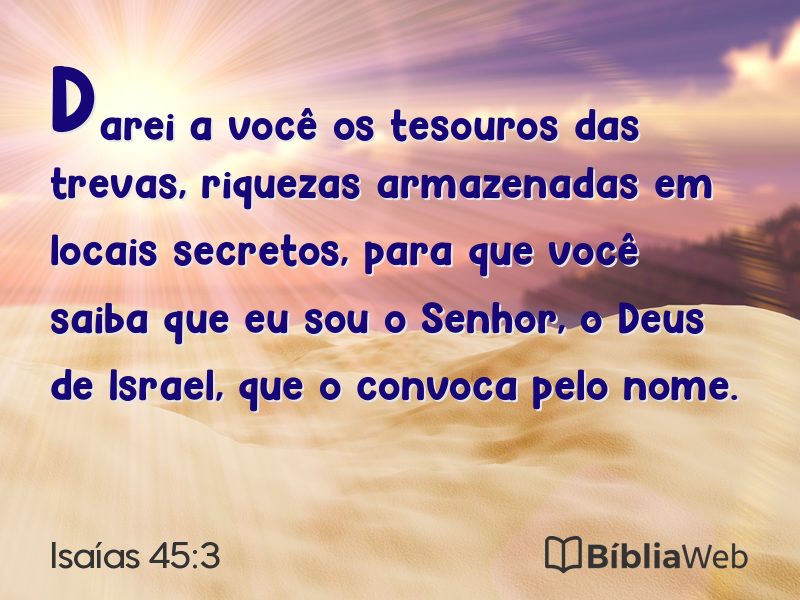 Isaías 45:3 em imagem para compartilhar