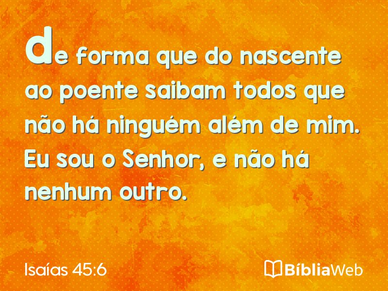 Isaías 45:6 em imagem para compartilhar