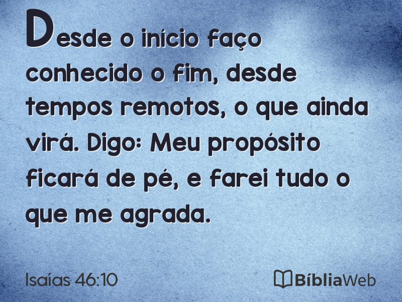 Isaías 46:10 em imagem para compartilhar
