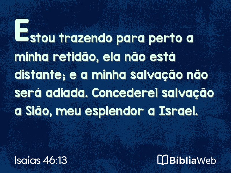 Isaías 46:13 em imagem para compartilhar