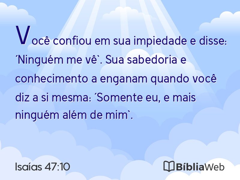 Isaías 47:10 em imagem para compartilhar