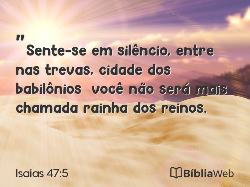 Isaías 47:5 em imagem para compartilhar