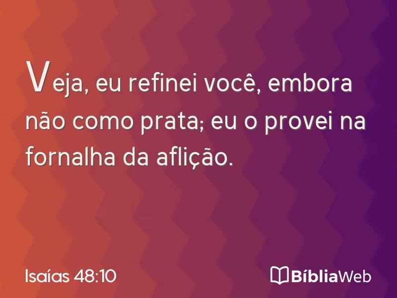 Isaías 48:10 em imagem para compartilhar