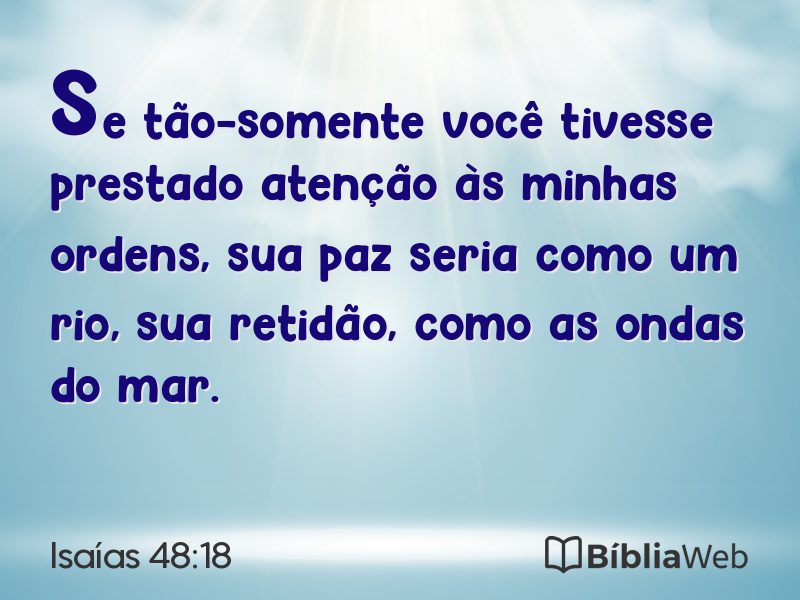 Isaías 48:18 em imagem para compartilhar