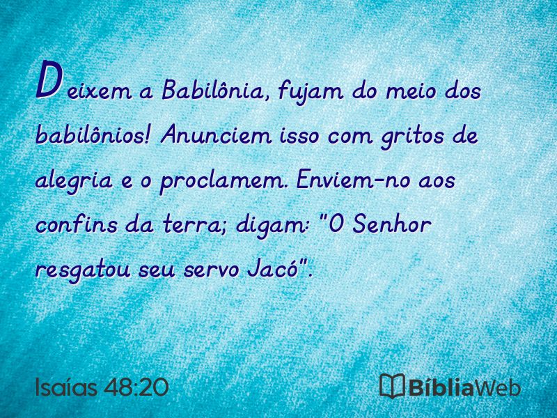 Isaías 48:20 em imagem para compartilhar