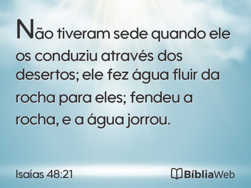 Isaías 48:21 em imagem para compartilhar