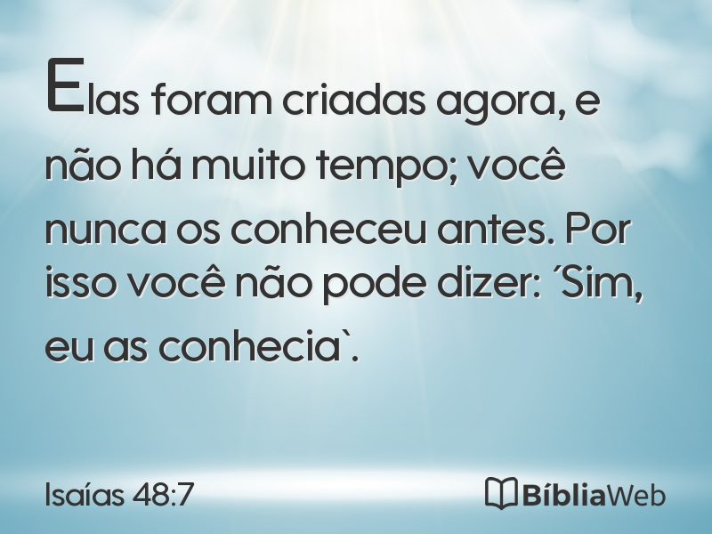 Isaías 48:7 em imagem para compartilhar