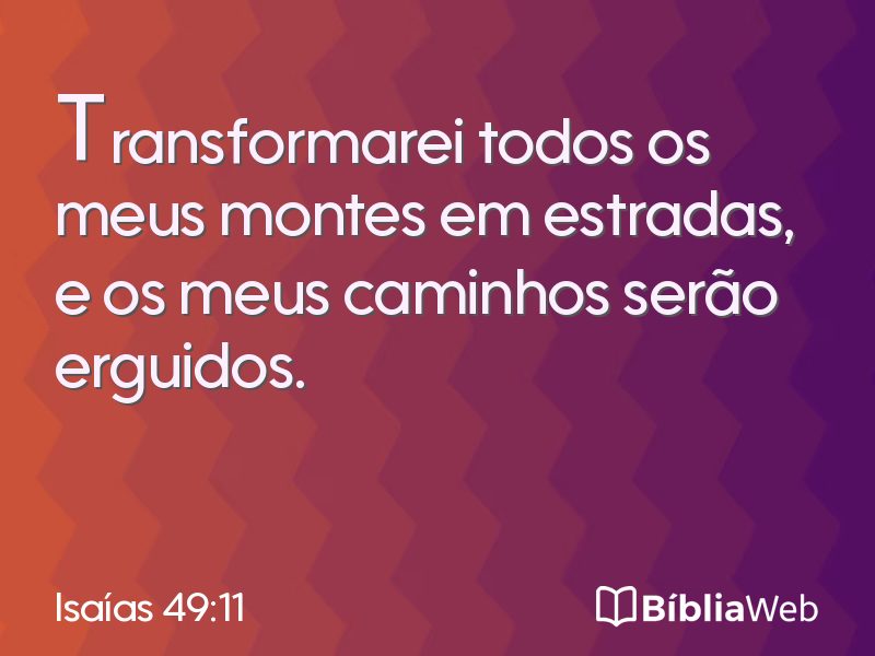 Isaías 49:11 em imagem para compartilhar