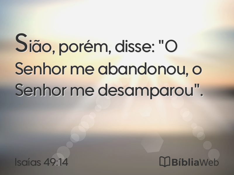 Isaías 49:14 em imagem para compartilhar