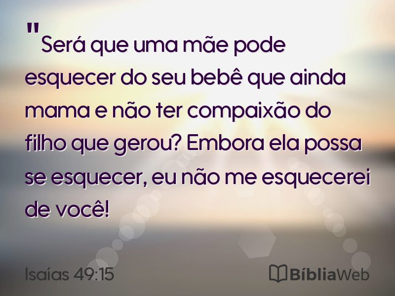 Isaías 49:15 em imagem para compartilhar