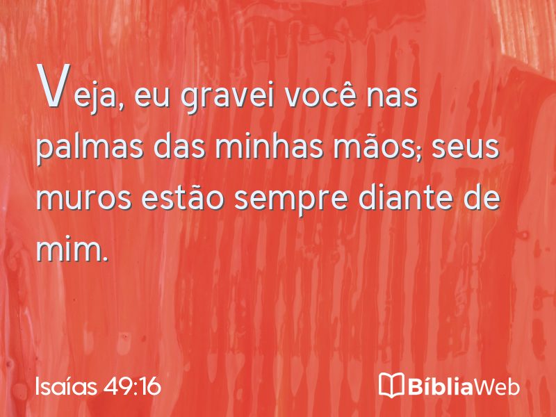 Isaías 49:16 em imagem para compartilhar