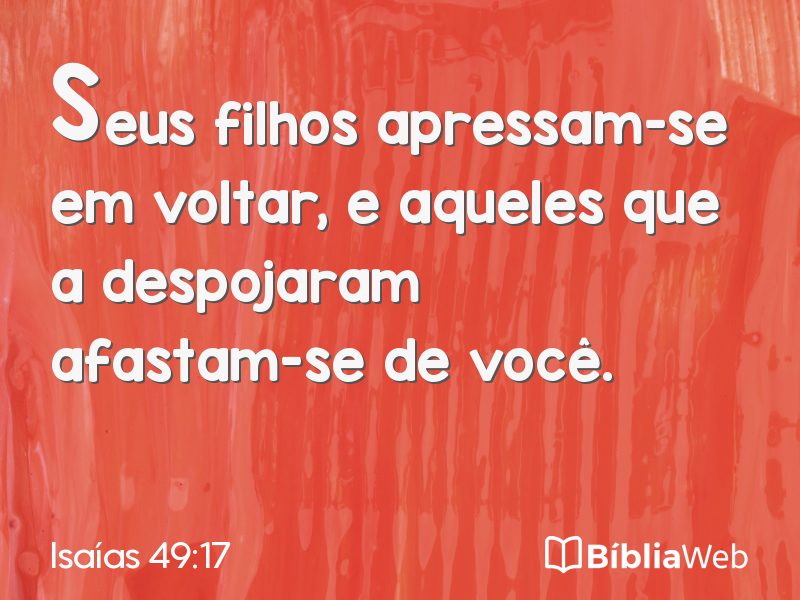 Isaías 49:17 em imagem para compartilhar