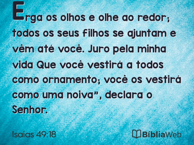 Isaías 49:18 em imagem para compartilhar