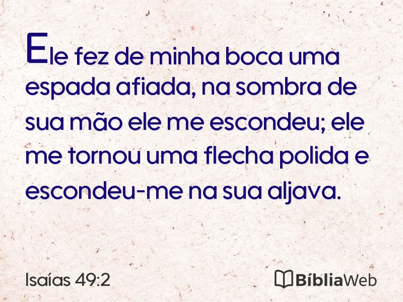 Isaías 49:2 em imagem para compartilhar