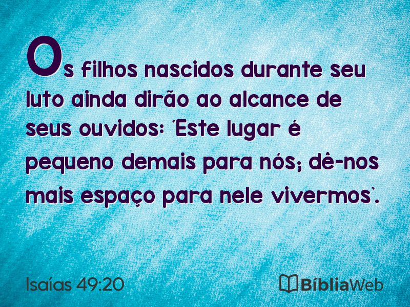 Isaías 49:20 em imagem para compartilhar
