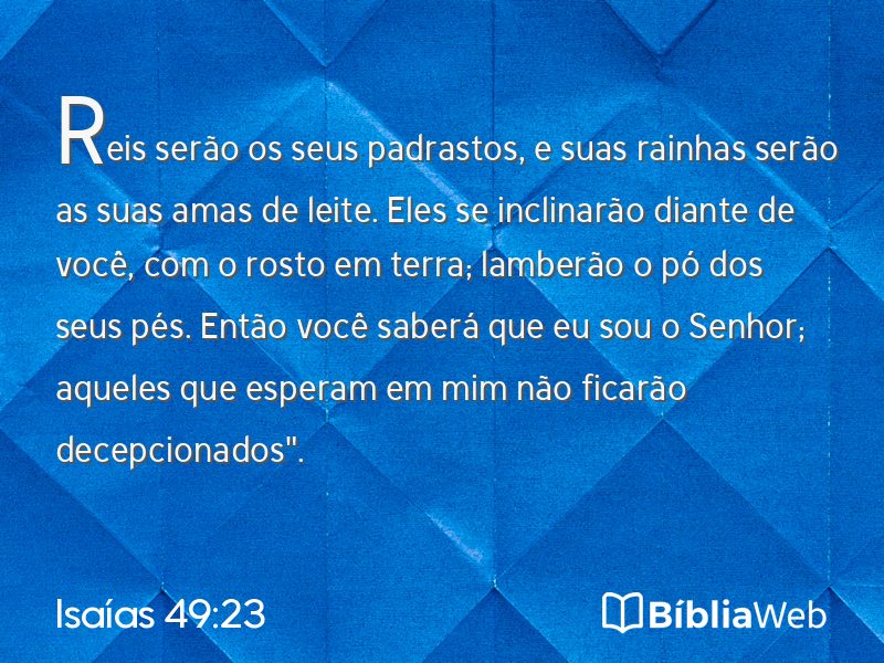 Isaías 49:23 em imagem para compartilhar