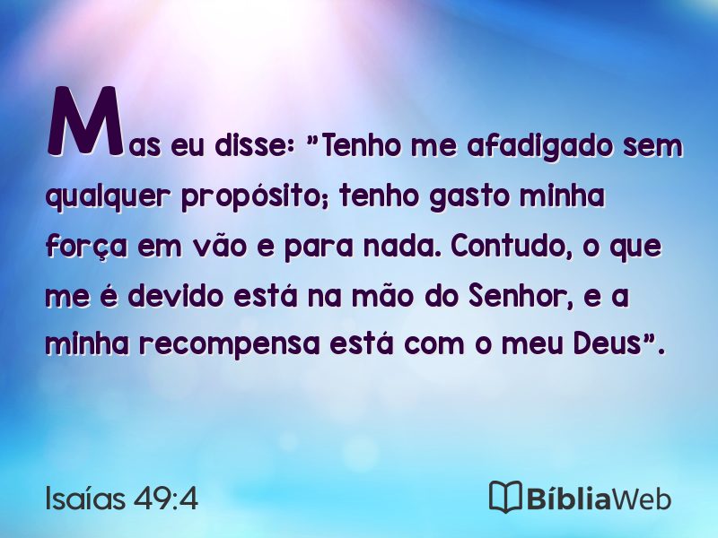 Isaías 49:4 em imagem para compartilhar