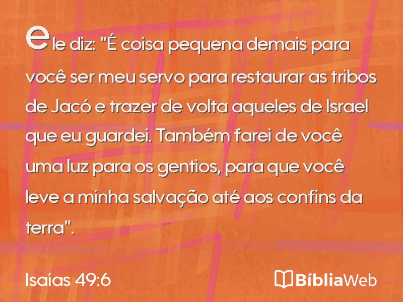 Isaías 49:6 em imagem para compartilhar