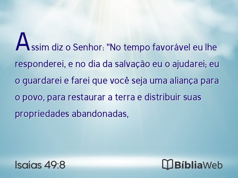 Isaías 49:8 em imagem para compartilhar