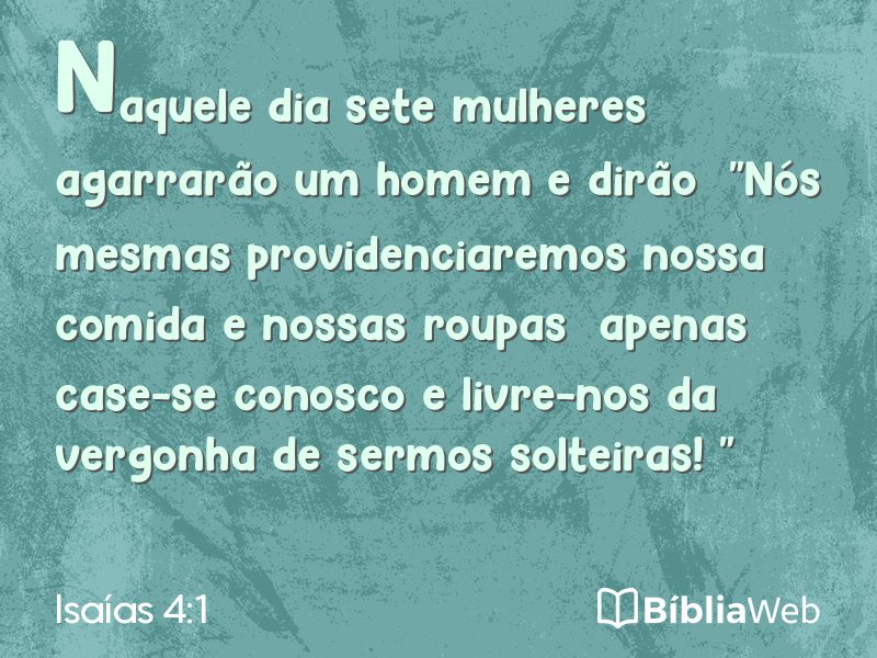 Isaías 4:1 em imagem para compartilhar