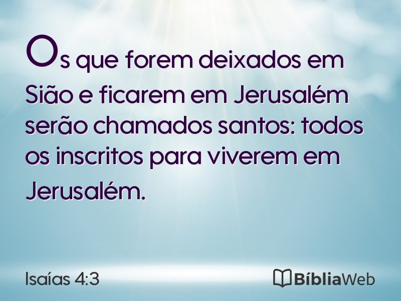 Isaías 4:3 em imagem para compartilhar
