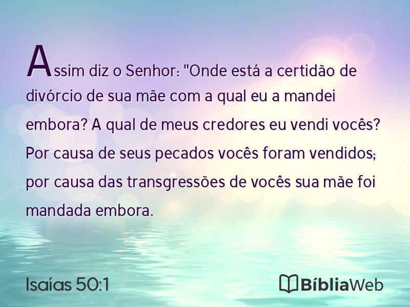Isaías 50:1 em imagem para compartilhar