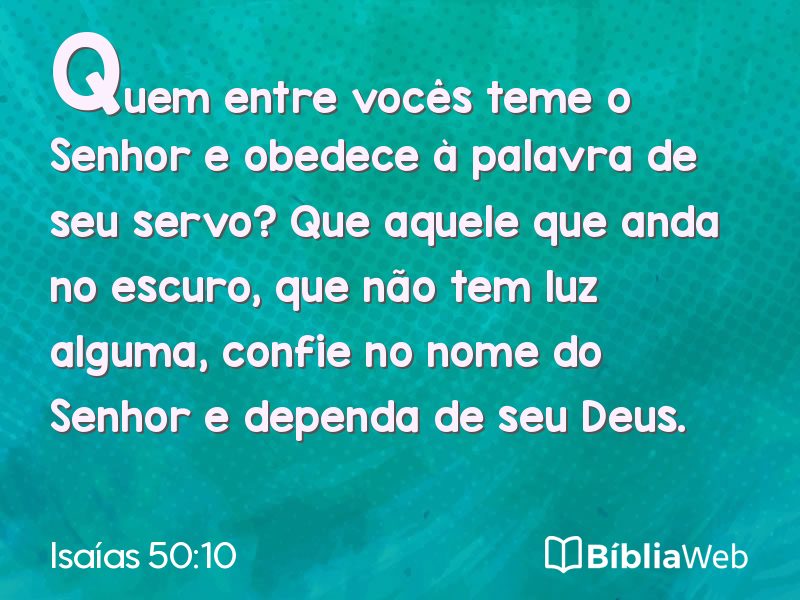 Isaías 50:10 em imagem para compartilhar