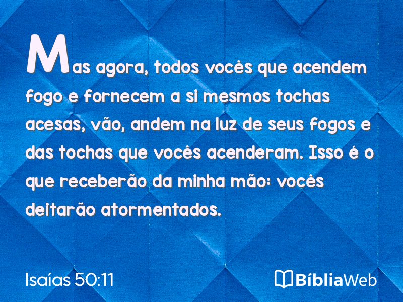 Isaías 50:11 em imagem para compartilhar