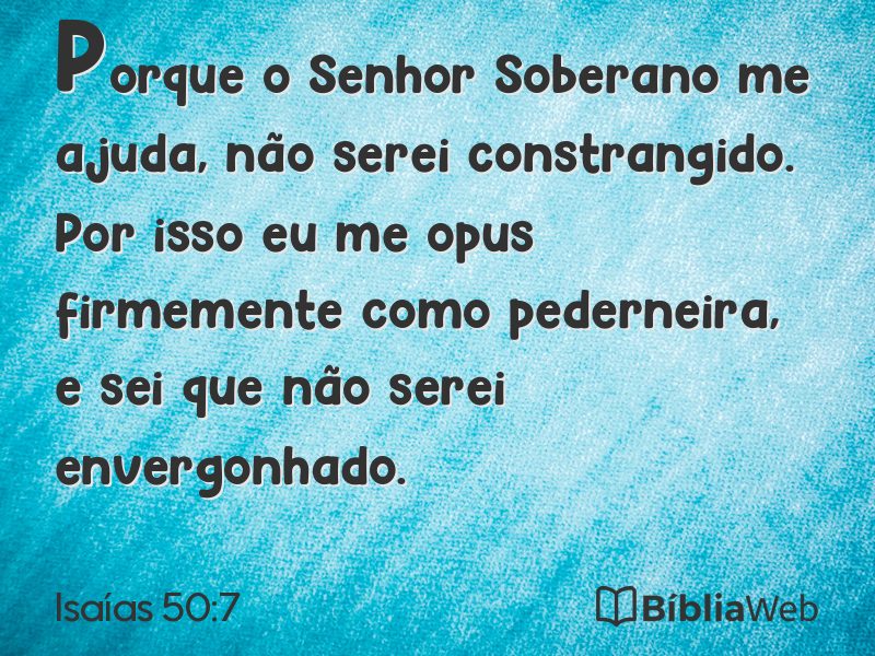 Isaías 50:7 em imagem para compartilhar