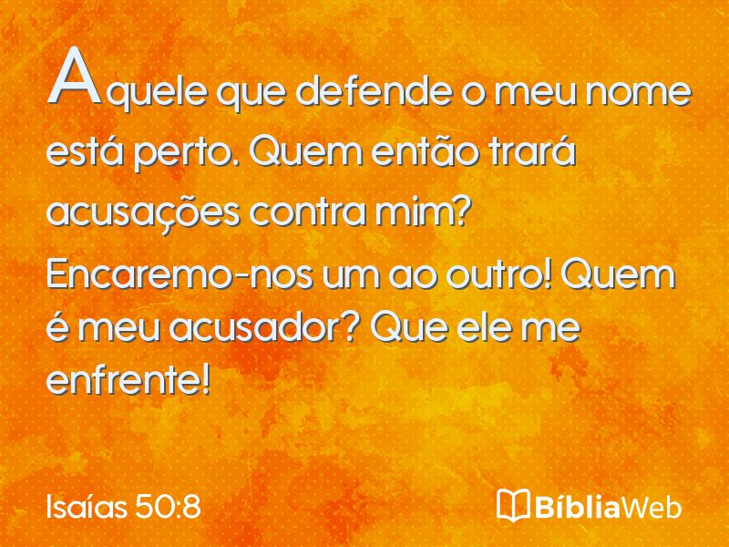 Isaías 50:8 em imagem para compartilhar