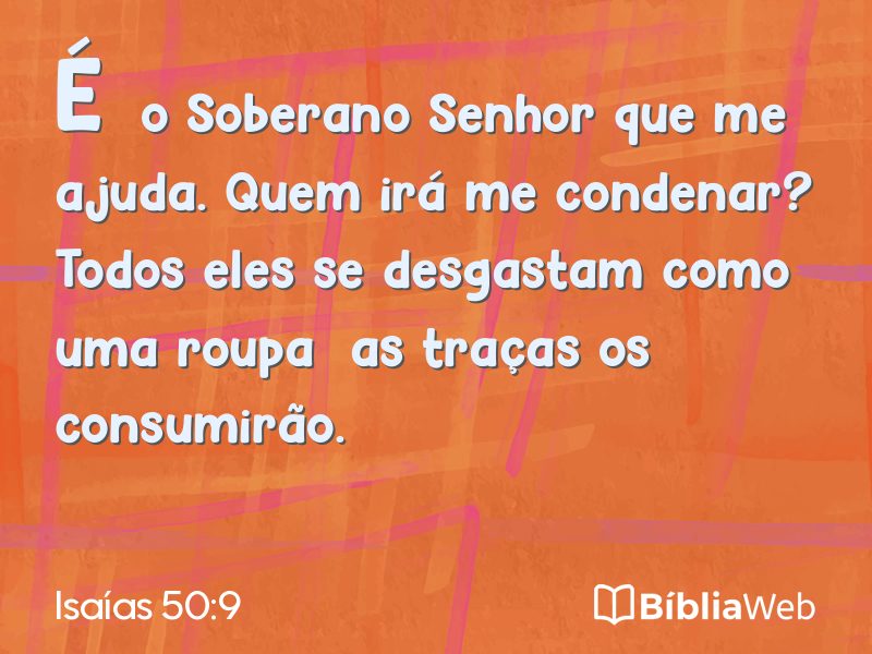 Isaías 50:9 em imagem para compartilhar