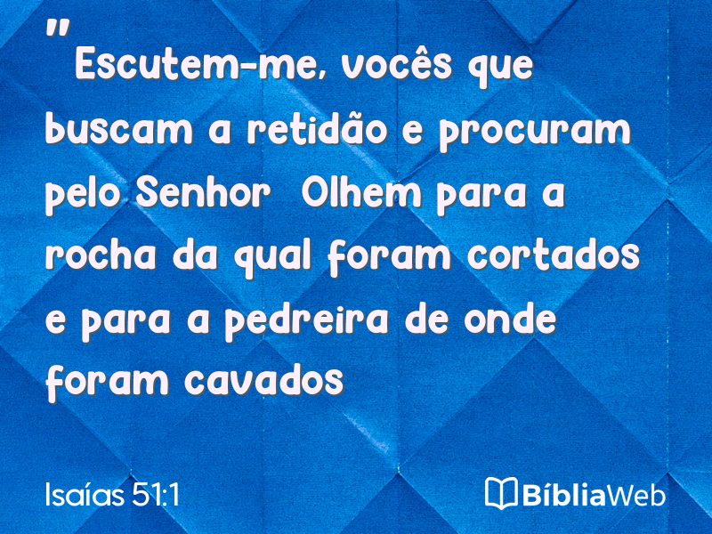 Isaías 51:1 em imagem para compartilhar