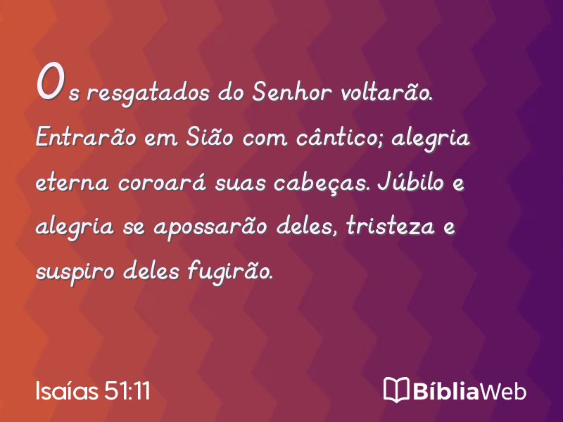 Isaías 51:11 em imagem para compartilhar