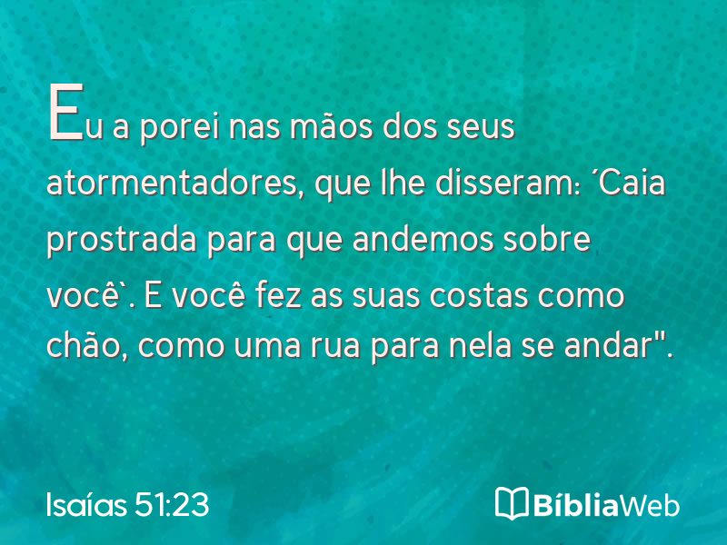 Isaías 51:23 em imagem para compartilhar
