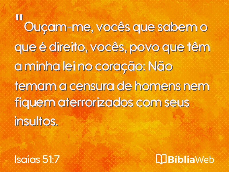 Isaías 51:7 em imagem para compartilhar
