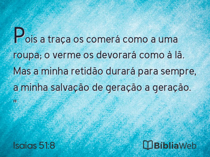 Isaías 51:8 em imagem para compartilhar