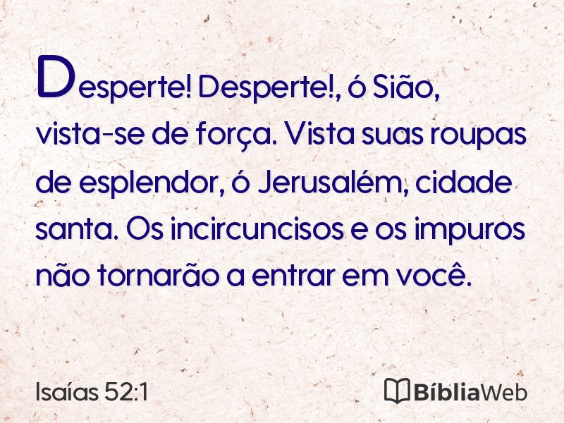 Isaías 52:1 em imagem para compartilhar