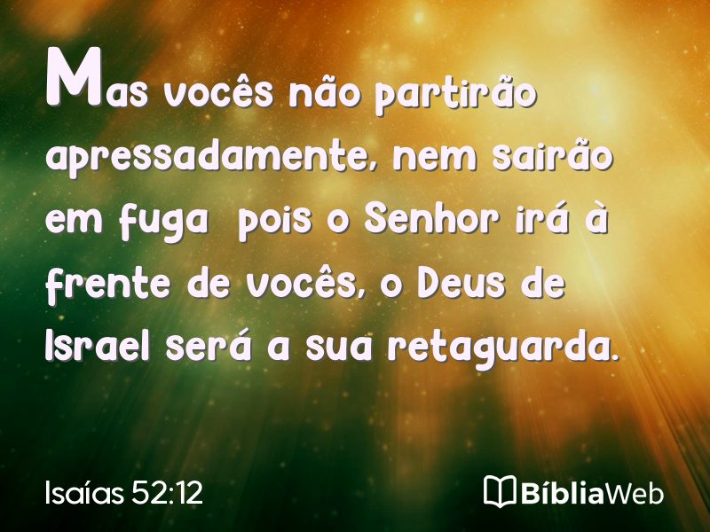 Isaías 52:12 em imagem para compartilhar