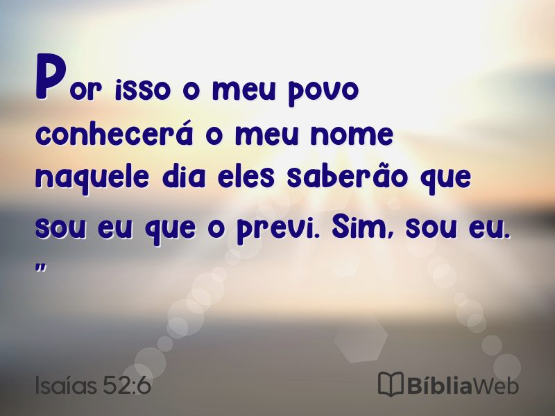 Isaías 52:6 em imagem para compartilhar
